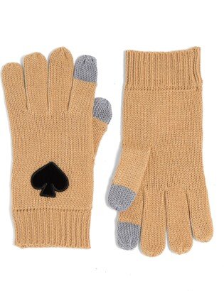 Flocked Spade Knit Gloves