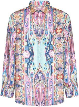 Paisley-Print Buttoned Shirt-AA