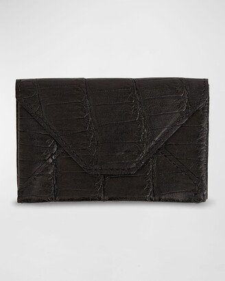 Men's Matte Alligator Leather Envelope Card Case