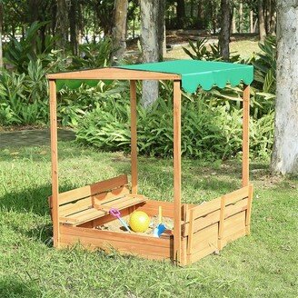 Home Imports Emporium Outdoor Fun Embrace Nature with our Kids Sandbox with Lid Sand Box for Kids with Covered Canopy Lid for Kids with Foldable Bench