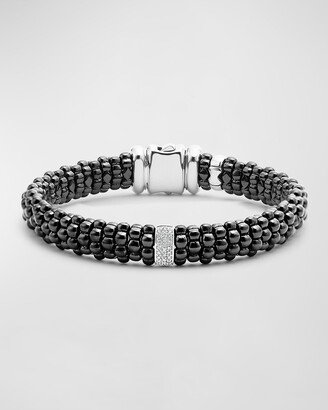 Black Caviar Bracelet with Diamond Station