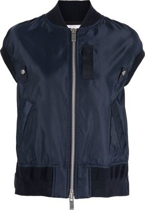 Front-Zip Short-Sleeve Gilet