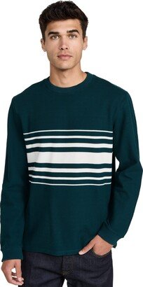 Men's Stripe Pique Crewneck Sweater