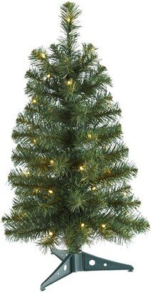 2’ Green Prelit Artificial Christmas Tree