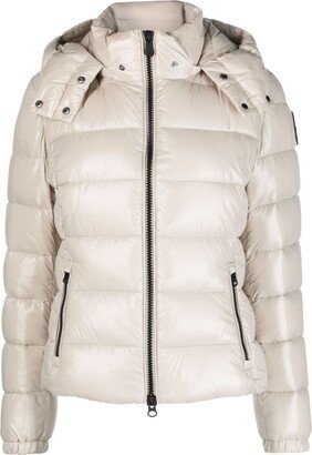 Logo-Appliqué Detachable-Hood Padded Jacket