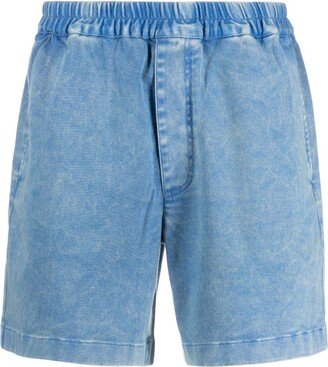 Elasticated-Waistband Denim Shorts