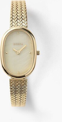 BREDA Jane Tethered Gold and Mesh Bracelet Watch, 23mm