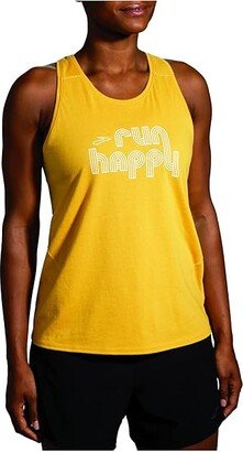 Distance Tank 2.0 (Heather Sundial/Retro Run Happy) Women's Clothing