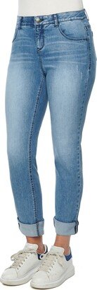 Women's Mid-Rise Ab Solution Girlfriend Jeans