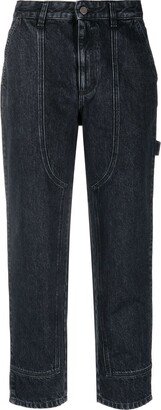 High-Rise Cropped Jeans-AL