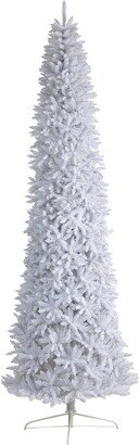 12Ft Slim White Artificial Christmas Tree With 3235 Bendable Branches