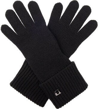 Logo Plaque Knitted Gloves