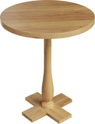 Mango Wood Pedestal Side Table