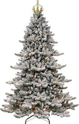 Puleo Pre-Lit Royal Majestic Spruce Artificial Christmas Tree with 700 Lights with Gold-Tone Crown Treetop, 7.5'