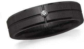 Men's 6.0mm Diamond Accent Black Ceramic Wedding Band