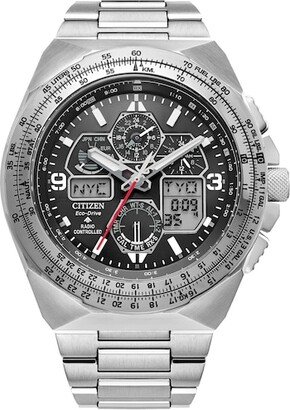 Men's Citizen Eco-Drive® Promaster Air Skyhawk A-T Chronograph Watch with Black Dial (Model: Jy8120-58E)
