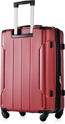 EDWINRAY 24 Lightweight Single Suitcase Hardshell Expandable Spinner Luggage, Red