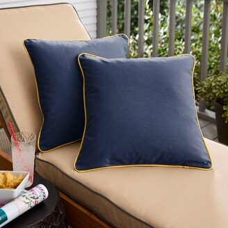 Humble + Haute Sunbrella Canvas Navy/ Sunflower Yellow Indoor/ Outdoor Pillow Set