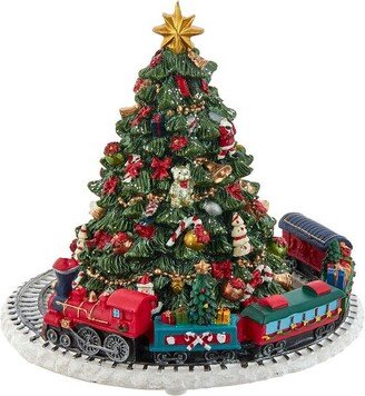 Kurt S. Adler Kurt Adler 6-Inch Christmas Tree with Revolving Train Music Box