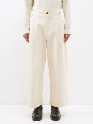 Sorte Pleated Cotton-twill Wide-leg Trousers-AB