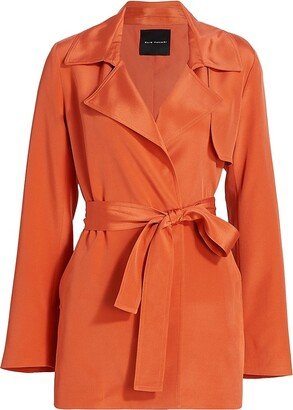 Silk Short Trench-Style Jacket