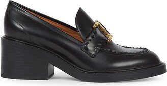 Marcie 65MM Logo Buckle Leather Loafers