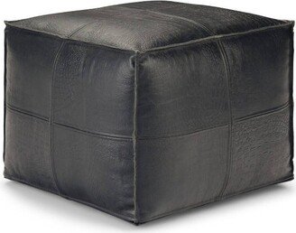 Dennie Square Pouf Black - WyndenHall