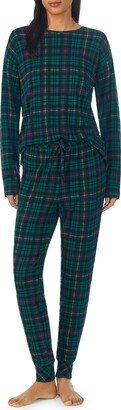 Plaid Cotton Blend Jogger Pajamas