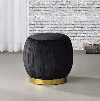 19 Zinnia Ottoman Black Velvet/Gold