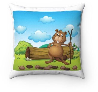 Beaver Pillow - Throw Custom Cover Gift Idea Room Decor