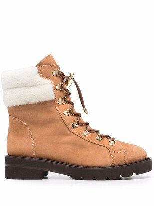 Shearling-Trim Ankle Boots