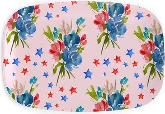 Serving Platters: 4Th Of July Florals - Pink Serving Platter, Pink