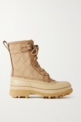 Caribou Royal Waterproof Leather-trimmed Canvas And Rubber Ankle Boots - Neutrals