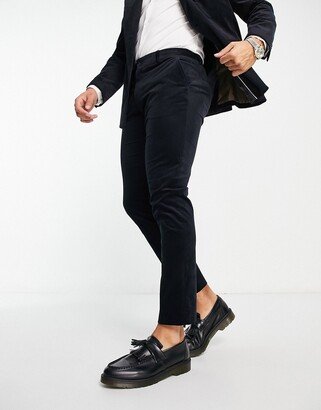 slim fit suit pants in navy corduroy