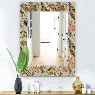 Designart 'Vintage Indian Floral Pattern' Bohemian and Eclectic Mirror - Vanity Printed Mirror