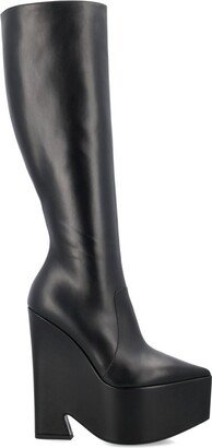 Wedge High-Heeled Boots