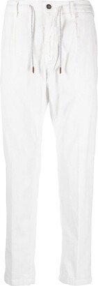 Drawstring Corduroy Straight-Leg Trousers