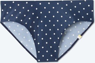 The Limited-Edition High Leg Mid Rise Bikini Bottom - Deep Sea Dot