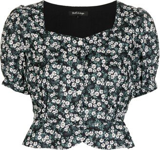 tout a coup Floral-Print Cropped Top