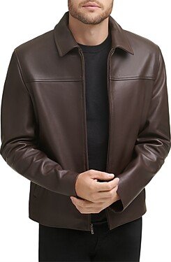 Zip Front Leather Jacket