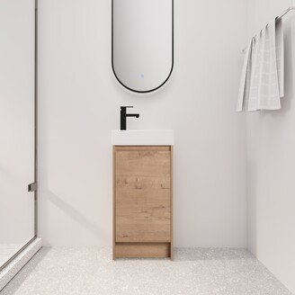 BNK 18 inch Freestanding Bathroom Vanity with Single Sink and Soft Close Door