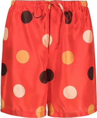 Polka-Dot Drawstring Shorts