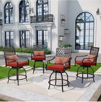 4pc Patio Swivel Bar Stools - Captiva Designs