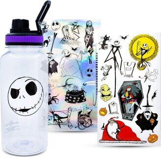 The Nightmare Before Christmas Silver Buffalo Disney Nightmare Before Christmas Jack Twist Spout Water Bottle and Sticker Set