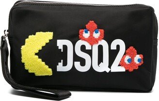 x Pac-Man patch-details clutch bag