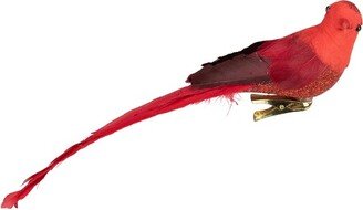 Northlight 9 Red Cardinal with Long Tail Clip-On Christmas Ornament