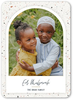 Eid Cards: Modern Arch Eid Card, White, 5X7, Matte, Signature Smooth Cardstock, Rounded