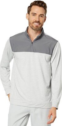 Cloudspun Color-Block 1/4 Zip (Quiet Shade/High-Rise Heather) Men's Clothing