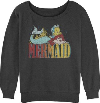 Women's Princesses Mermaid Friends Junior's Raglan Pullover with Coverstitch