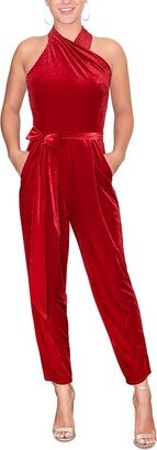 Harland Womens Velvet Halter Jumpsuit